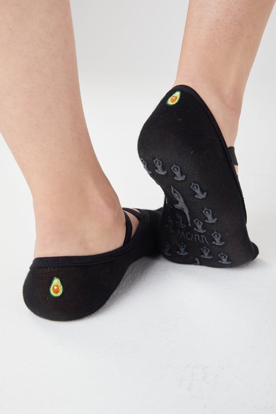 Yoga Pilates Sock Fruit embroidery(Lemon)