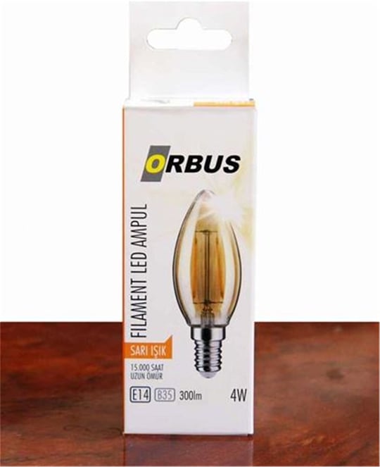 Orbus Fılament Led Ampul 4W E14 Sarı