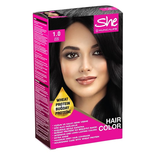 SHE Natural Color Saç Boyası 1.0 Siyah - Hunca Shop