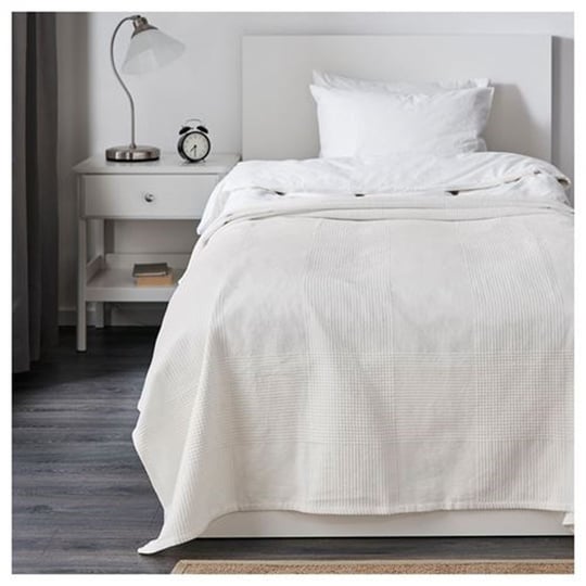 IKEA INDIRA Tek Kişilik Yatak Örtüsü, Beyaz | Ereyon
