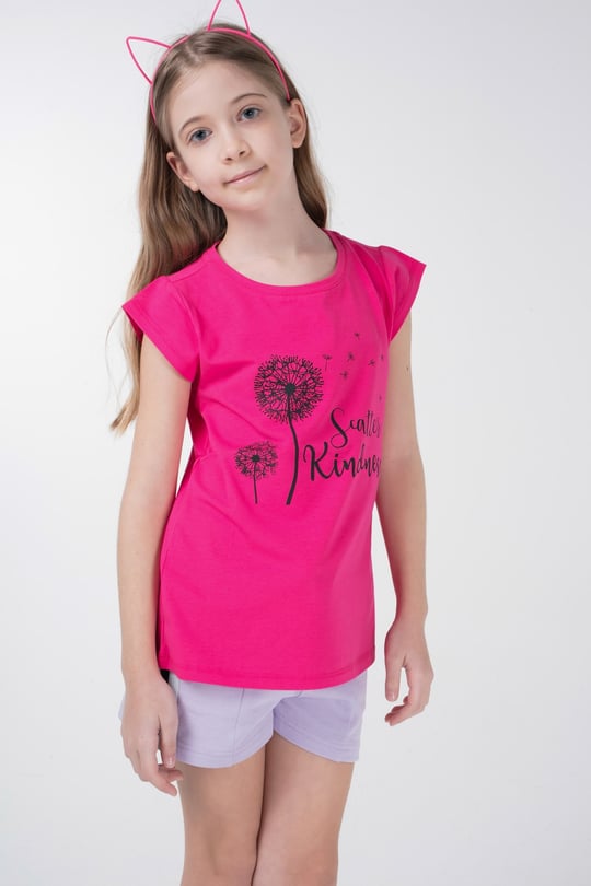 BRZ Kids Baskılı Kız Çocuk Kısa Kollu T-shirt - BRZ Collection