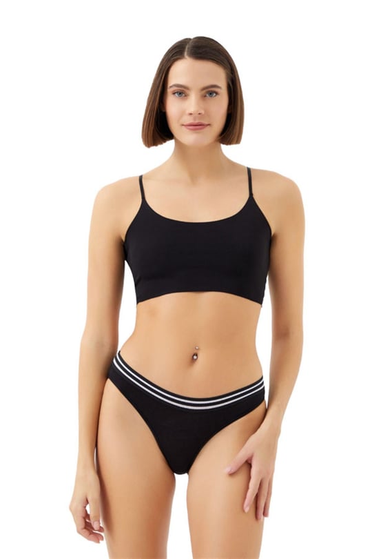Caitian underwear ladies graphene antibacterial modal lace edge mid-high  waist boxer bag hip leggings 30166