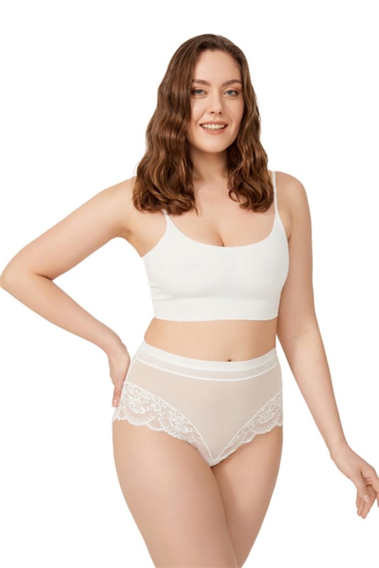 Basic Cotton Women Thong with Lace Detail CH6042 - Cottonhill