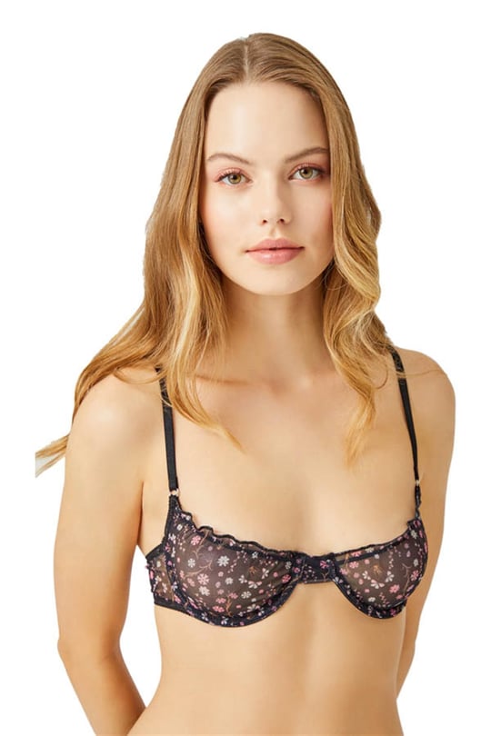 Cottonhill Lace Detailed Adjustable Bralet in Black - Dunipa / Дунипа