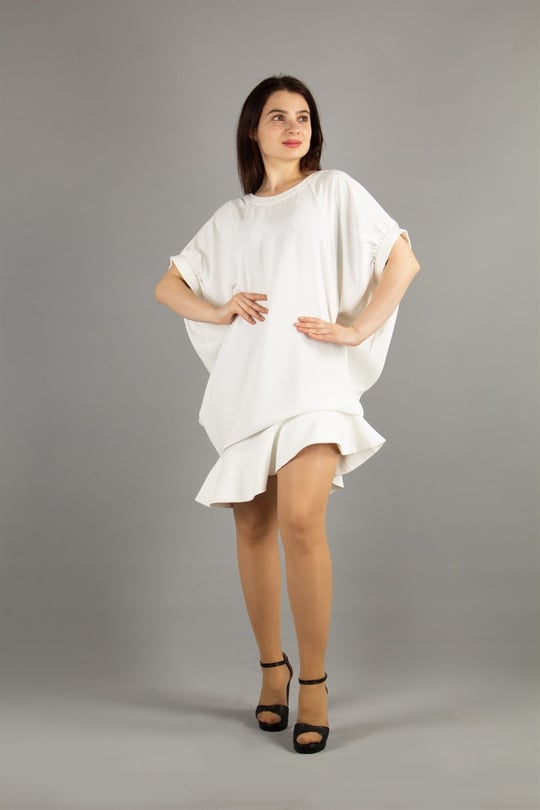 White hotsell batwing dress