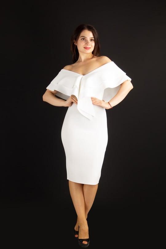 White scuba dress plus best sale size