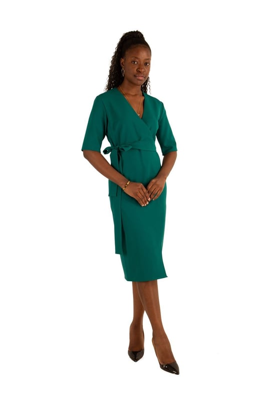 Emerald wrap dress best sale