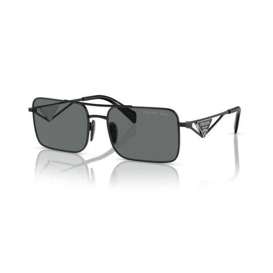 Prada PR A52S 1AB5Z1 56 Erkek Dikdörtgen Polarize Siyah Meta