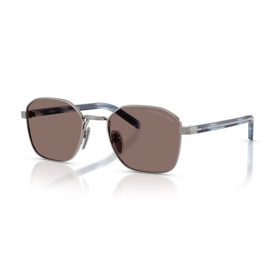 Prada PR C50S 5AV05C 51 Unisex Polarize Geometrik Gri Metal