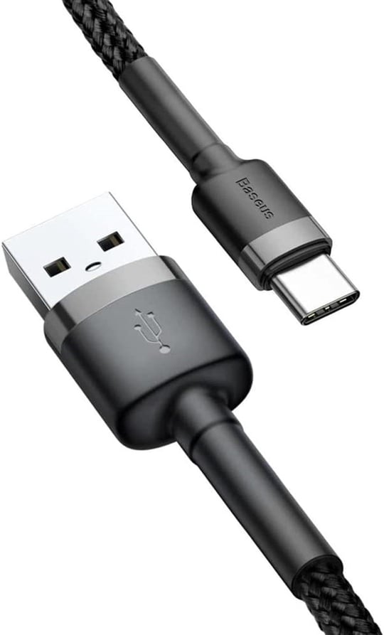 Baseus Halo 1m 3.0 A USB-A & USB-C Şarj & Data Aktarım Kablosu - 1 Metre -  Siyah
