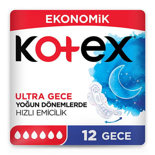 Kotex Ultra Gece Double Paket 12'li Hijyenik Pedi - Onur Market