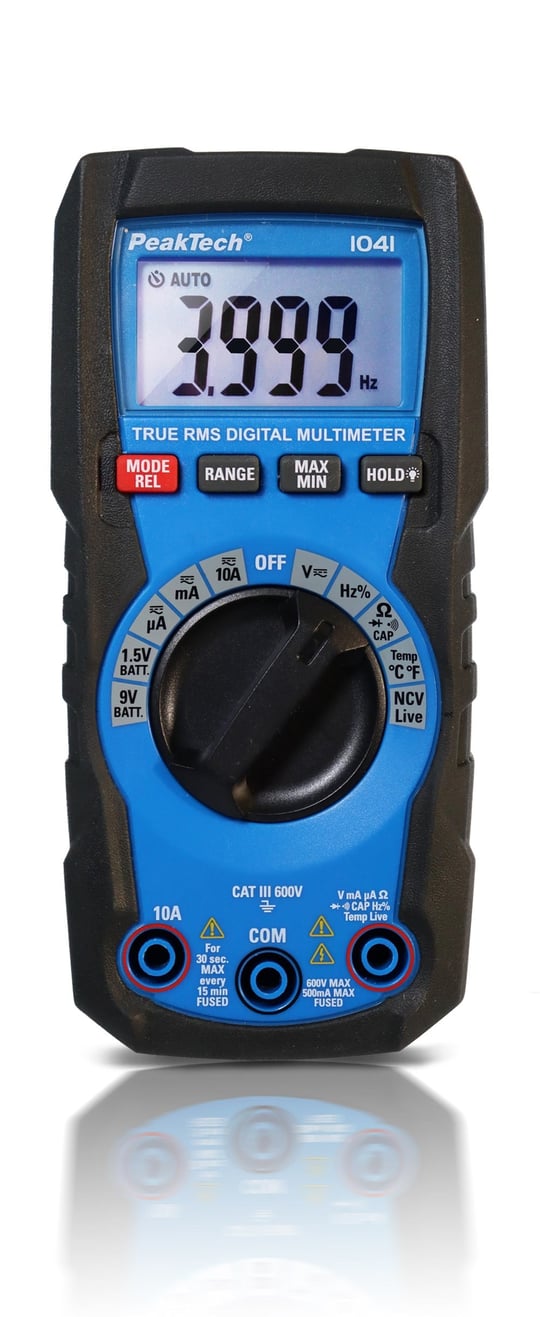 PeakTech 2025 A - True RMS digitale multimeter, 6.000 counts, geïntegreerde data-interface met software, meter voor weerstand, capaciteit, diode, continuïteit, 1000V - 10A AC/DC - CAT III