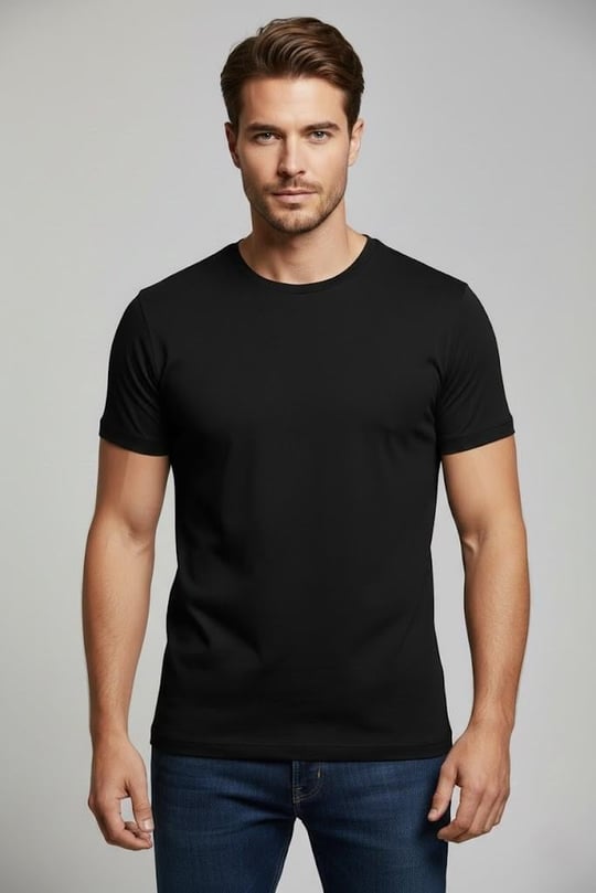 LACİVERT Comfort Fit Bisiklet Yaka Basic T-Shirt