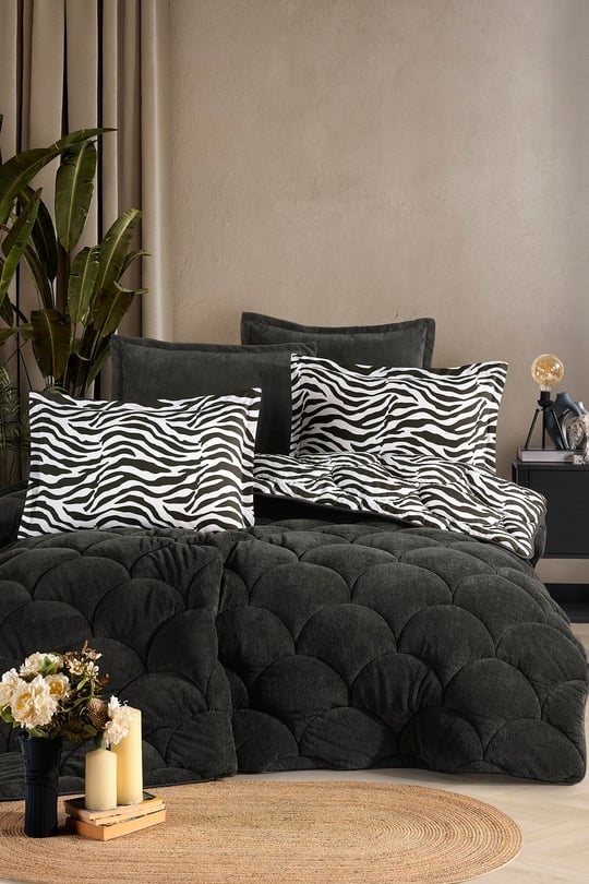 NODEL DESIGN 38kt KING & QUEEN 2個セット Nordqueen Wellsoft Çift Kişilik Uyku Seti Çift Taraflı Zebra