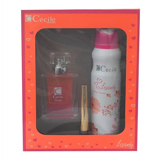 Cecile Lovely EDT Parfüm 55 ml + Cecile Lovely Deodorant 150 ml + Shiba  Beauty Dipliner Hediyeli - Platin