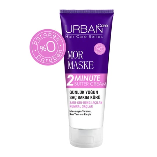Urban Care Mor Maske 2 Mınute Butter Cream Günlük Yoğun Saç Bakım Kürü  Turunculaşma Karşıtı 200ml - Platin