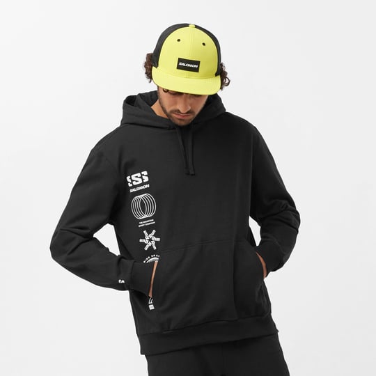 Salomon Graphic Pull Over Erkek Sweatshirt Siyah