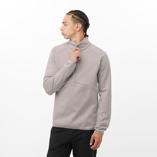 Salomon Essential Warm Erkek Yarım Fermuar Polar - Gri