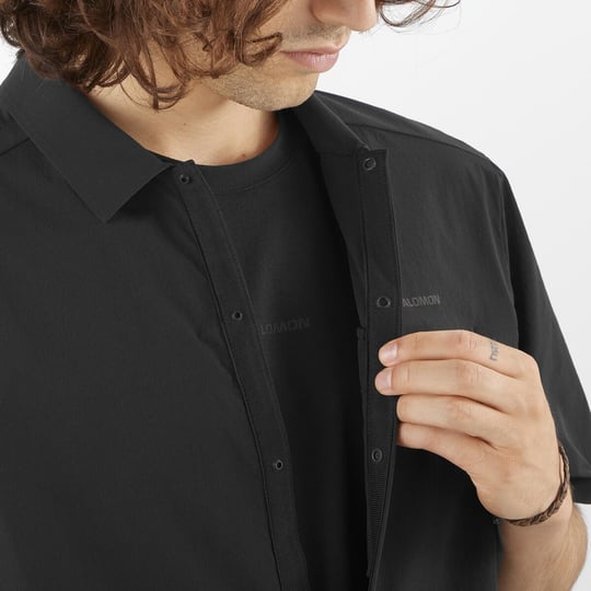 Salomon XPLRATION SS SHIRT M Erkek Gömlek Deep Black LC2438400