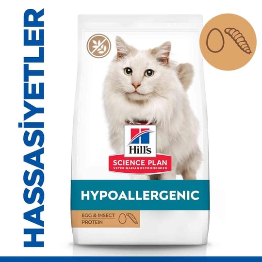 Hills Hypo-Allergenic Yumurta ve Larva Proteinli Yetişkin Kedi Maması 7 Kg