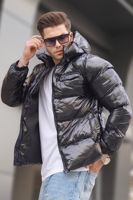 black shiny jacket