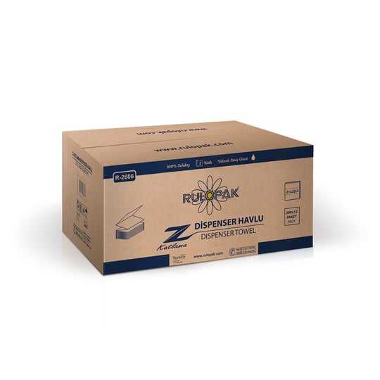 Rulopak Modern Z Katlama Kağıt Havlu Dispenseri 200'Lü Beyaz | Rulopak