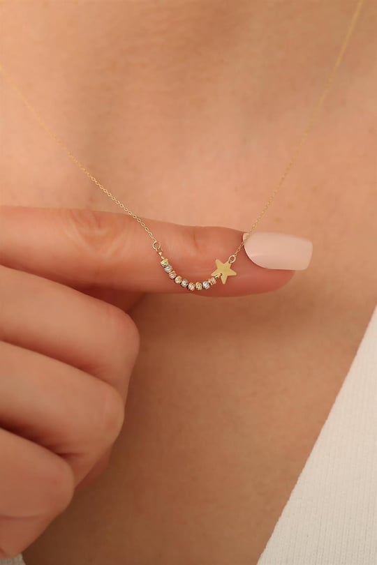 14k gold 2024 star choker necklace