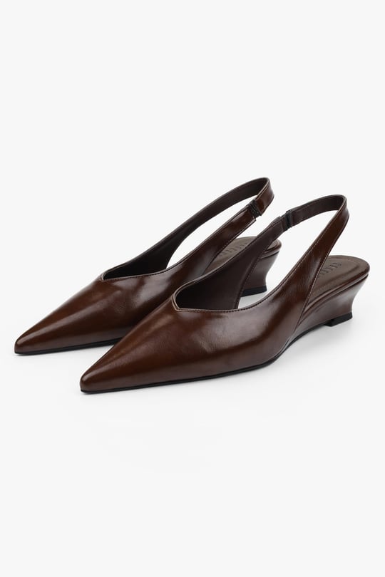 Kadın Etra Kahve Cilt Dolgu Topuklu Stiletto