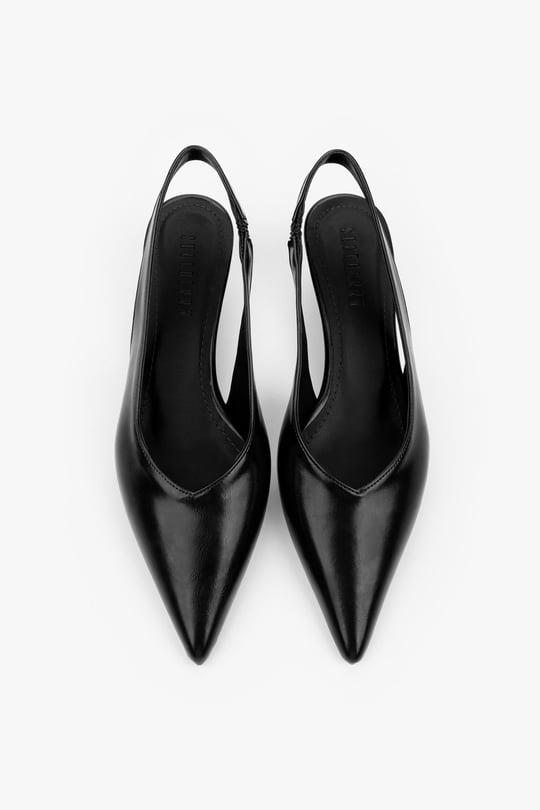 Kadın Etra Siyah Cilt Dolgu Topuklu Stiletto