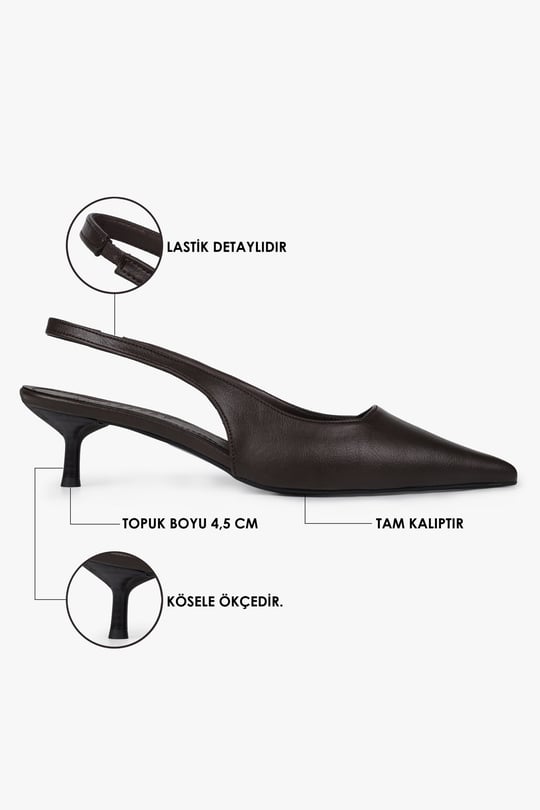 Kadın Kate Acı Kahve Cilt Stiletto
