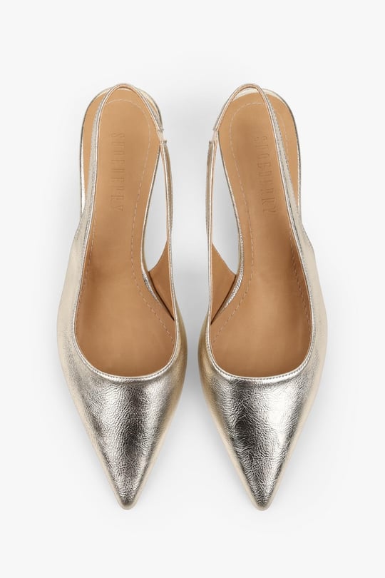 Kadın Pluto Altın Parlak Dolgu Topuklu Stiletto