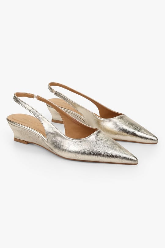 Kadın Pluto Altın Parlak Dolgu Topuklu Stiletto