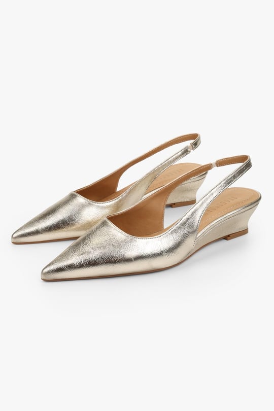 Kadın Pluto Altın Parlak Dolgu Topuklu Stiletto