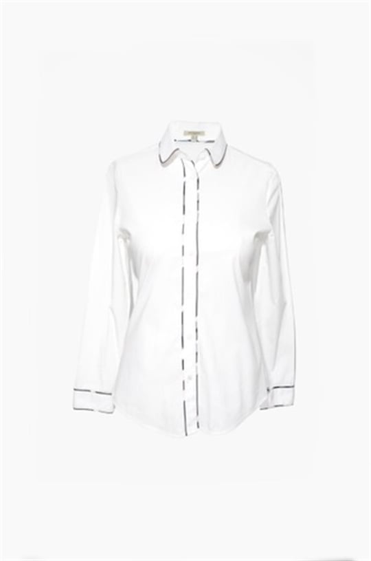 Burberry Desen Şeritli Gömlek Beyaz Renk 38 Beden