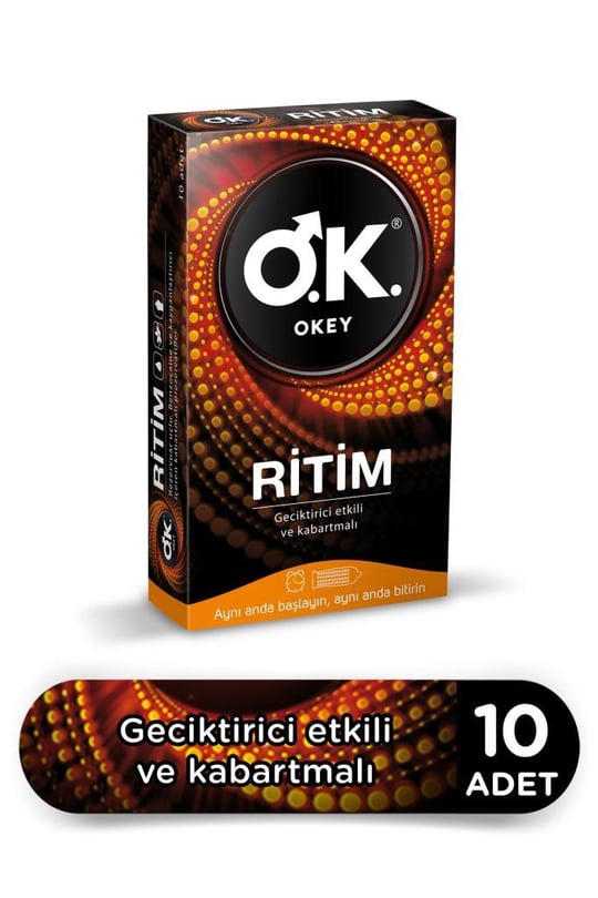 Okey Ritim Tırtıklı Ve Geciktirici Etkili Prezervatif 10 Lu