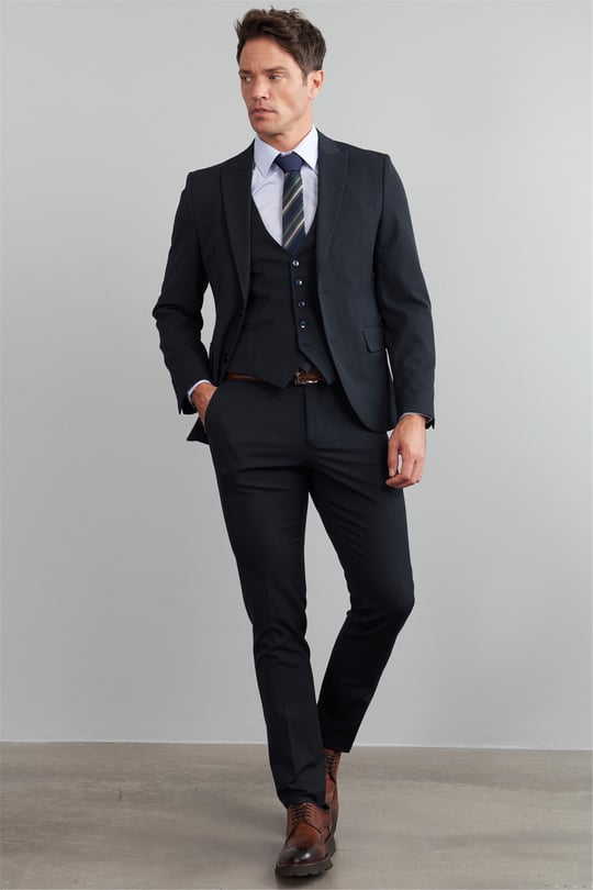 Çetinkaya Mentality 38 Yunter Loco Slim Fit Yelek Takım Elbise Lacivert