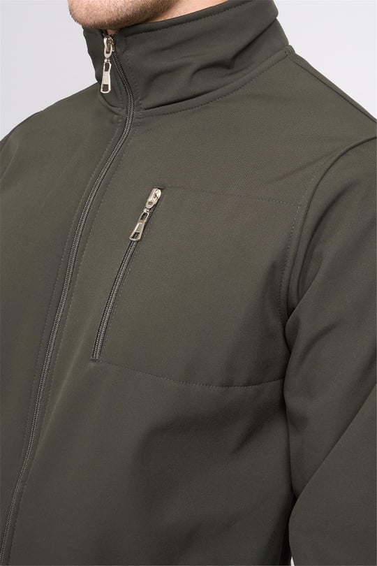 Chester Polo 7500 Erkek Dik Yaka Softshell Mont Haki