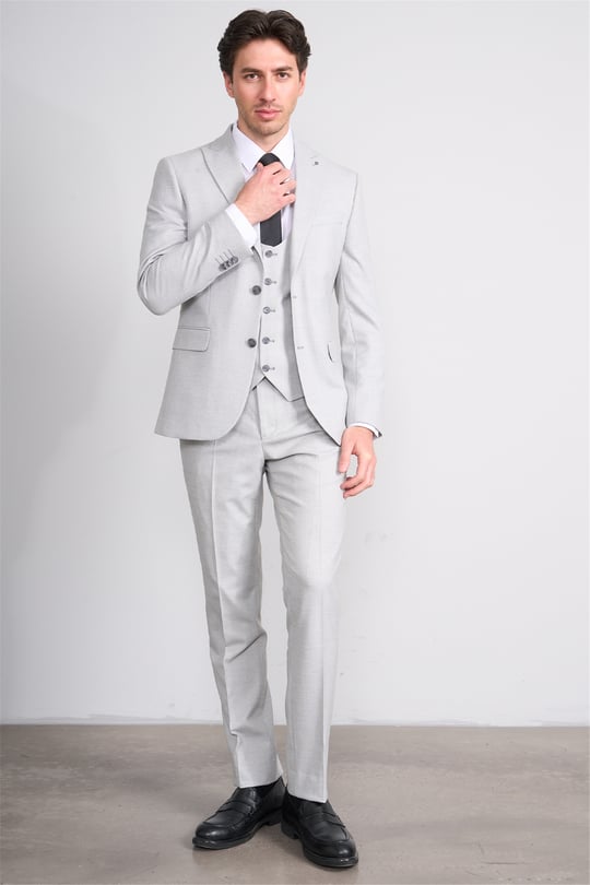 Kagi Y26 Ramırez Slim Fit Yelekli Takım Elbise A.Gri