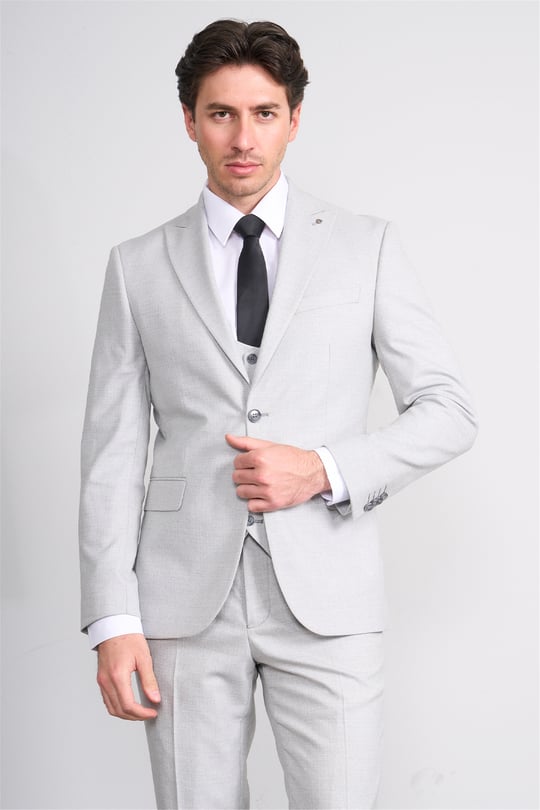 Kagi Y26 Ramırez Slim Fit Yelekli Takım Elbise A.Gri