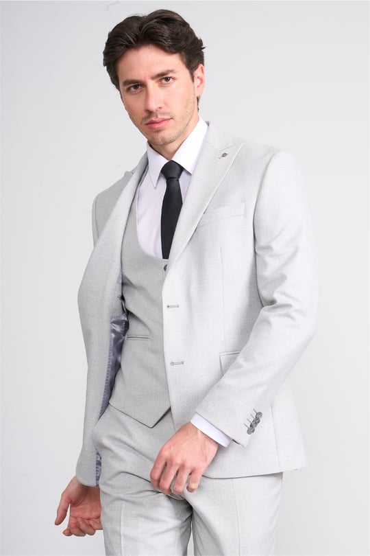 Kagi Y26 Ramırez Slim Fit Yelekli Takım Elbise A.Gri