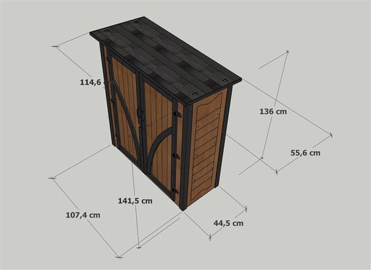 Mandu Ahşap Bahçe Depolama Dolabı 800Lt-Mnd223
