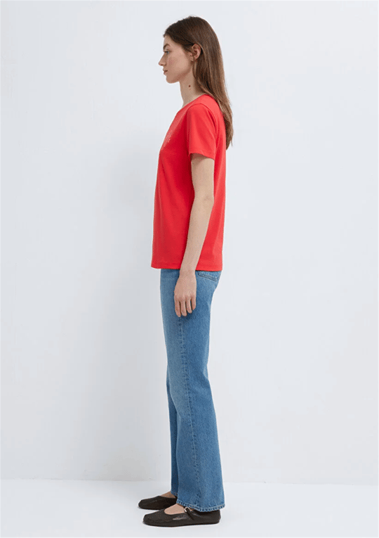 Mavi Y26 M1613873-71083 Nar Cıcegı Kadın Slim Kedi Baskılı T-shirt