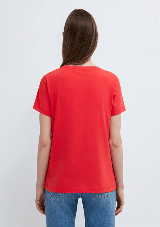 Mavi Y26 M1613873-71083 Nar Cıcegı Kadın Slim Kedi Baskılı T-shirt