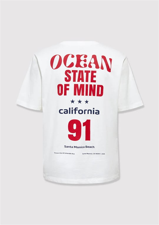 Mavi Y26 M1613894-70057 Kırık Beyaz Kadın Regular Slogan Baskılı T-shirt