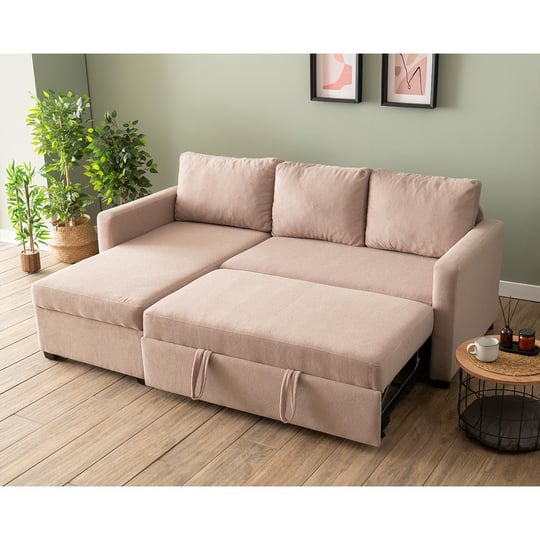 Pafu Kado Yataklı Köşe Koltuk Takımı Bohem Vizon