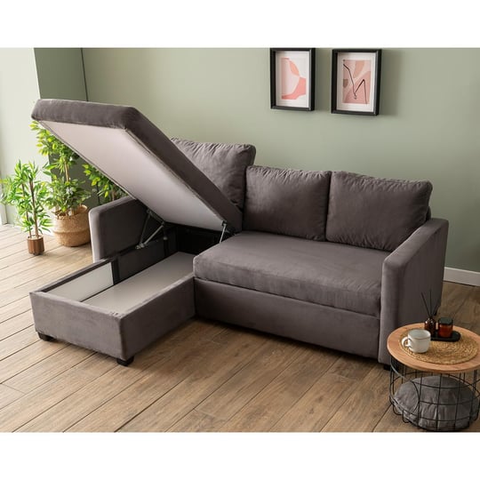 Pafu Kado Yataklı Köşe Koltuk Takımı Soho Gri