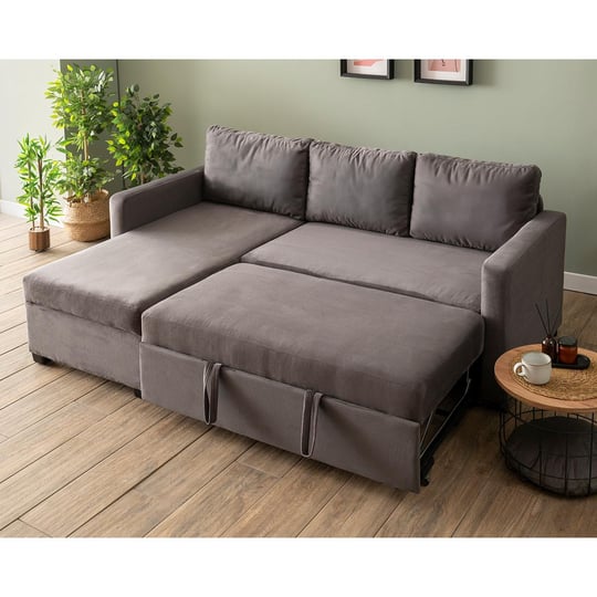 Pafu Kado Yataklı Köşe Koltuk Takımı Soho Gri