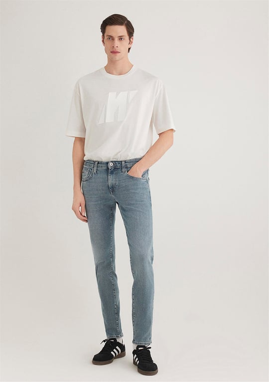 Mavı M0042487843 James Mıd Sky Blue College Erkek Skınny Denım