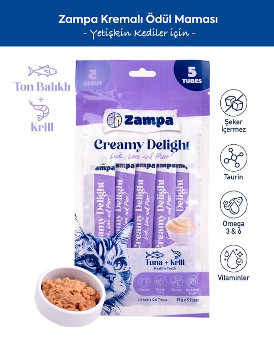 Zampa Creamy Delight Ton Balıklı & Krill Kedi Krema Ödül Maması