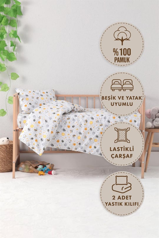Baby %100 Pamuk Dream Sweet Bebek Nevresim Takımı - Pembe | Favora Home